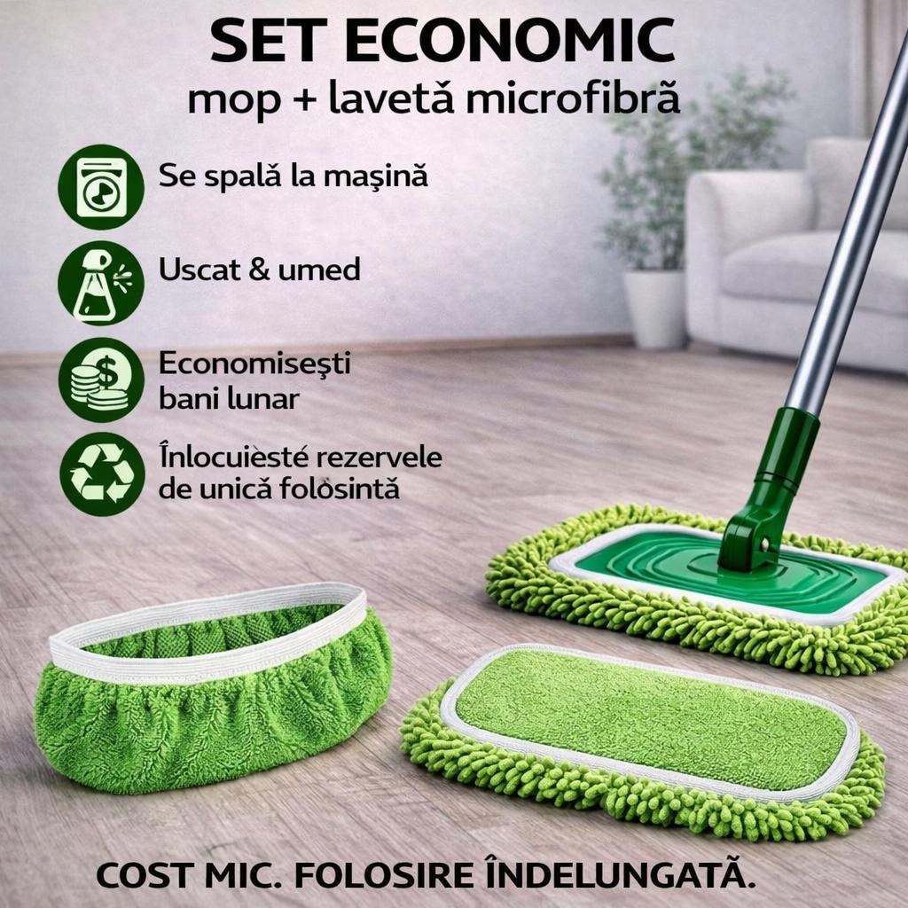 SET ECONOMIC -mop si lavete microfibra