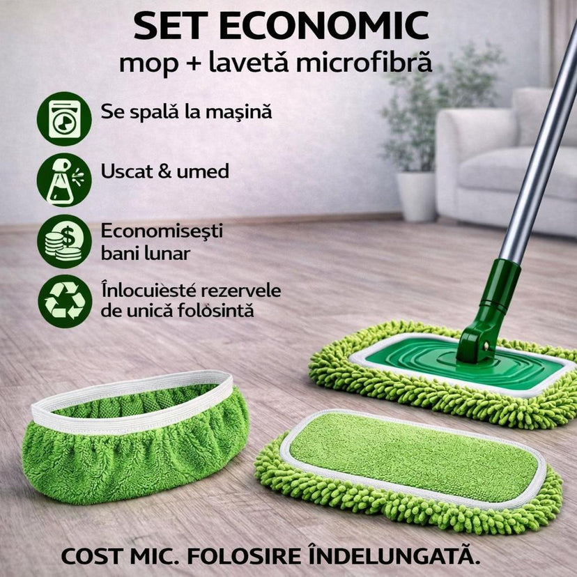 SET ECONOMIC -mop si lavete microfibra